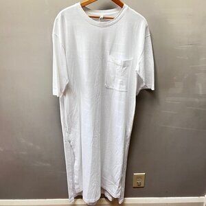 The Group Babaton White Cotton‎ T-Shirt Dress With Pocket Detail Size M